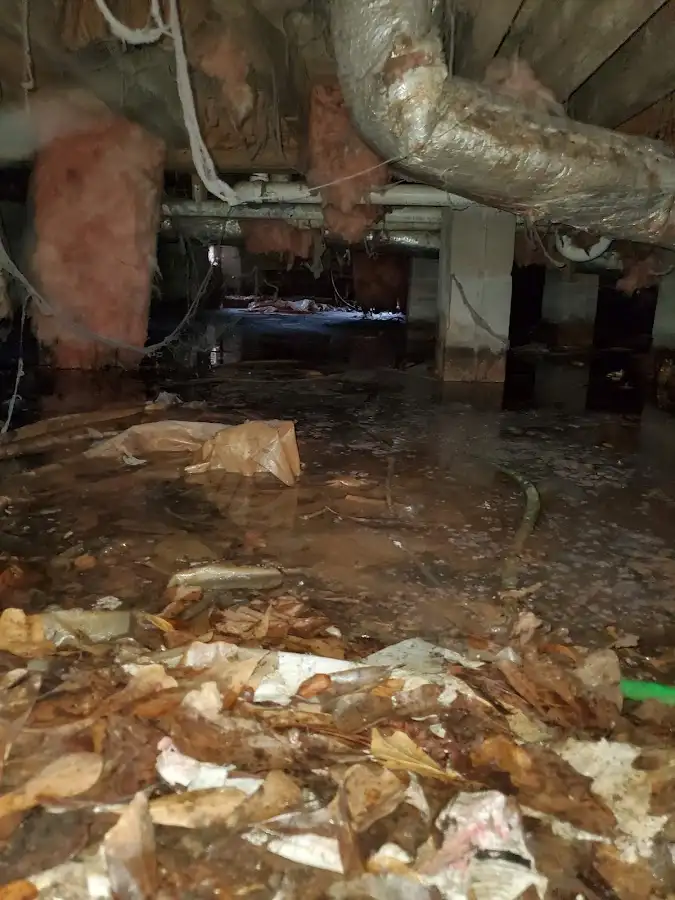 Crawl space flood assessment for Commercial Water Damage Restoration in Sulphur